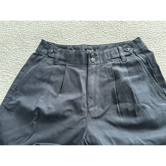 MADEWELL The Harlow Wide-Leg Lightweight Twill Pants Black Women’s Size 2P - Picture 12 of 16